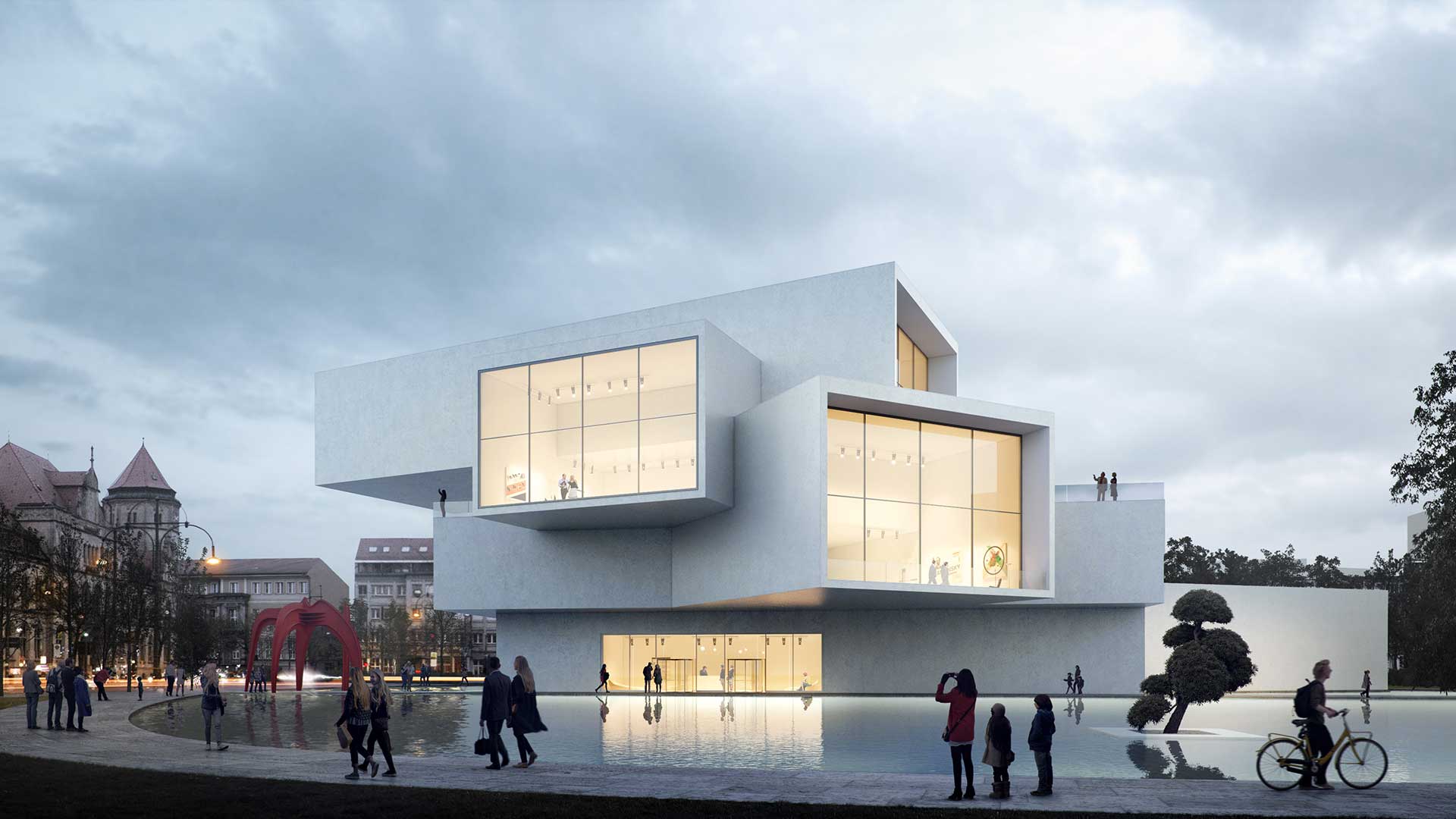 Bauhaus-Museum-Dessau_1- Vulkan Vegesack - Bremen, Deutschland. Bremen - bisher nicht unbedingt als Standort außergewönlicher Architektur bekannt - bekommt mit Vulkan Vegesack ein hochmodernes und innovatives Wohnhochhaus, welches direkt an der Weser liegt und die Umgebung aufwertet. Auf 13 Etagen sind Wohnungen, Maisonette und Einzelappartments untergebracht, umringt von einem Band „vertikalem Grün“, welches sich spiralförmig um das Gebäude windet und private Gärten auch in höheren Geschossen ermöglicht.