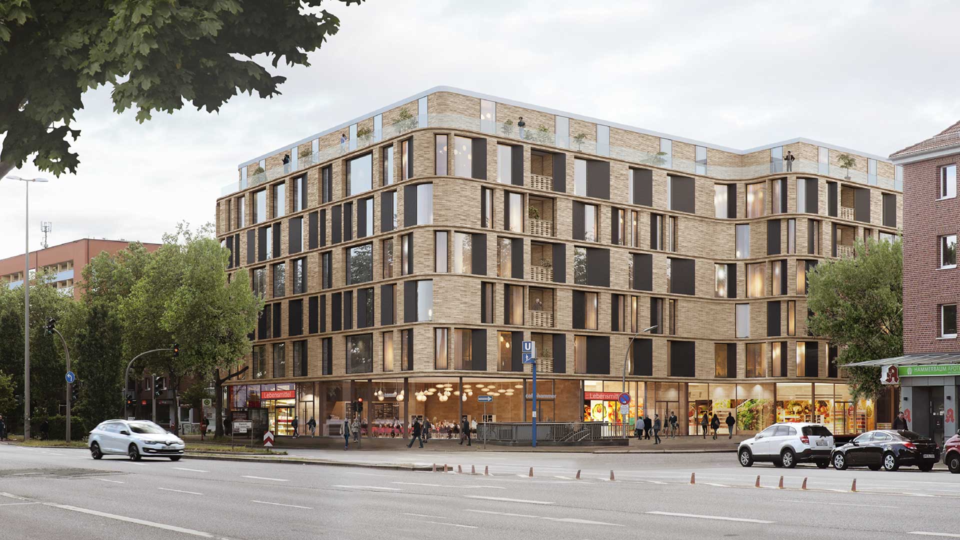 Büroprofil_Ausgewählte-Projekte_CCW-9 Vulkan Vegesack - Bremen, Deutschland. Bremen - bisher nicht unbedingt als Standort außergewönlicher Architektur bekannt - bekommt mit Vulkan Vegesack ein hochmodernes und innovatives Wohnhochhaus, welches direkt an der Weser liegt und die Umgebung aufwertet. Auf 13 Etagen sind Wohnungen, Maisonette und Einzelappartments untergebracht, umringt von einem Band „vertikalem Grün“, welches sich spiralförmig um das Gebäude windet und private Gärten auch in höheren Geschossen ermöglicht.